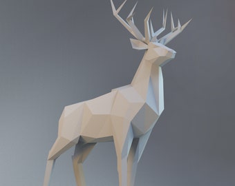 Deer paper diy crafting low poly