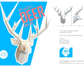 Deer low poly type #2