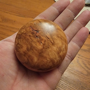 Maple burl palm-held turned bottle opener