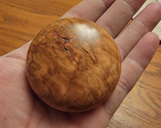 Maple burl palm-held turned bottle opener