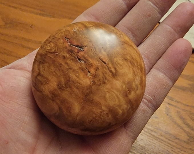 Maple burl palm-held turned bottle opener