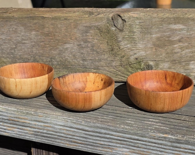 Birch Salt Cellar, Small Bowl, Hand-Turned Wood