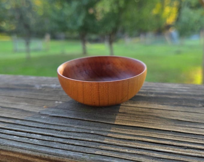 Cherry Salt Cellar, Small Bowl, Hand-Turned Wood