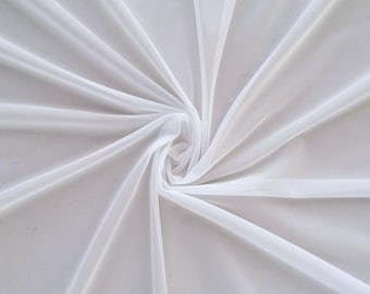 Filet électrique extra léger, tissu en maille extensible blanc transparent dans 4 directions, lingerie ou confection de costumes, au 1/2 mètre, 150 cm/59 po de large
