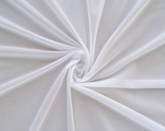 Extra light weight power net, white sheer 4-way stretch mesh fabric, lingerie costume making