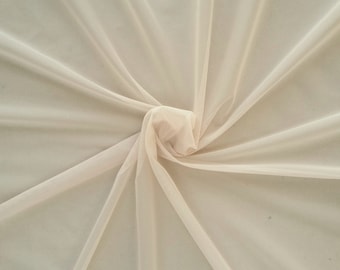 Extra light weight powermesh pale skin sheer 4-way stretch mesh fabric
