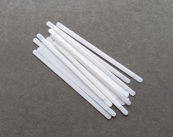 Bra boning with lowered sew through ends, 6 pieces, plastic bone for lingerie or swimwear, lighter support