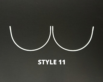 Bra underwires, strong coated metal, Style 11 – balconette. Size charts available for download.