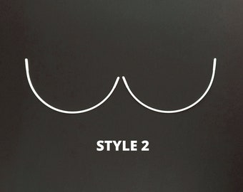 Bra underwires, strong coated metal, Style 2 – short, demi cup. Size charts available for download.