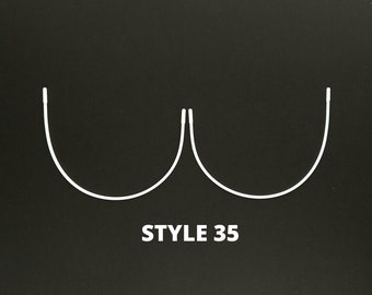 Bra underwires. Strong coated metal. Style 35 – vertical. Size charts available for download.