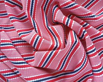 Swimwear fabric with woven 3D horizontal stripes, sold by 0.50 m (0.55 yd)