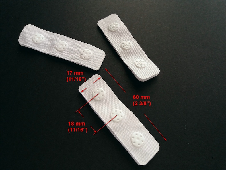 White pre cut tape with plastic snaps
