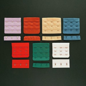3x3 bra hook and eye set. 3 row fastener for lingerie. Bra back closure