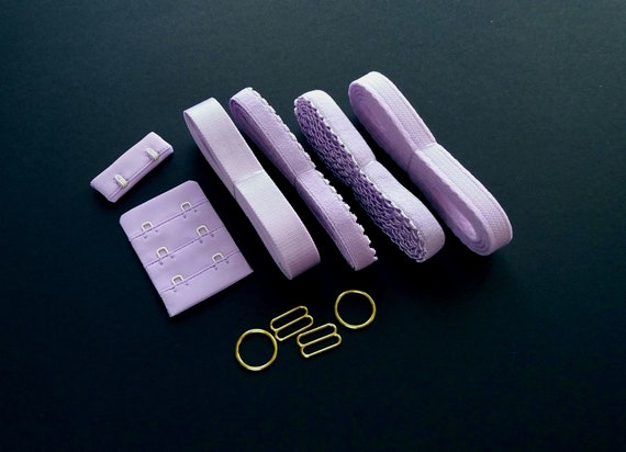 Purple Lingerie Kit Bra Kit Lingerie Making Lilac Lingerie Sewing Kit Bra Making Supplies Underwire Bra Kit Lingerie Supplies Bra Findings