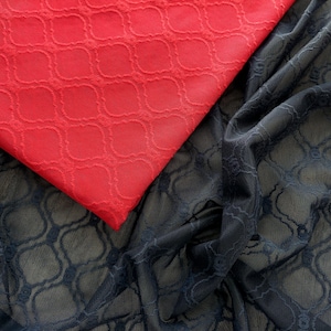 Decorative stretch mesh fabric with checkered pattern for lingerie and activewear, 4-way stretch, 195 cm (76.7 in) wide