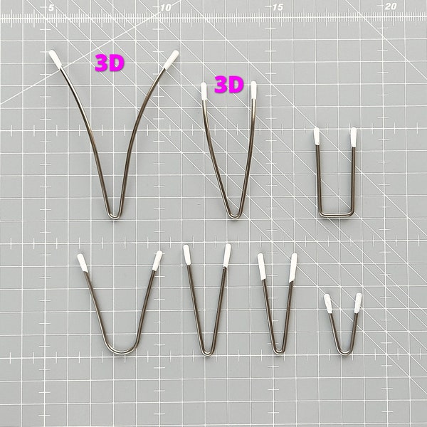 Metal bra separators, uncoated curved 3D and flat wires for lingerie and swimwear, U and V shapes