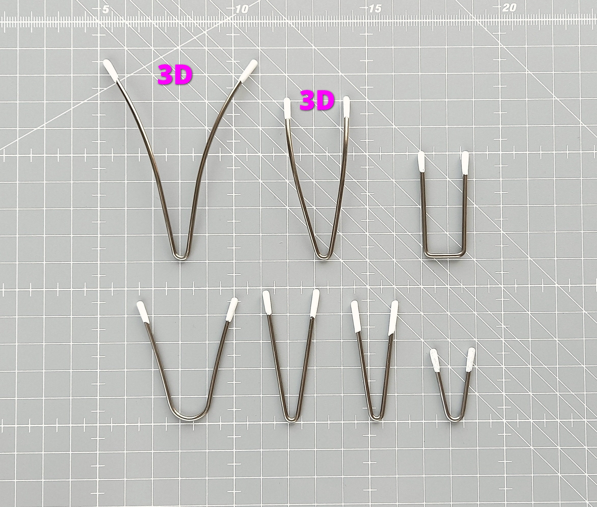 Metal bra separators, uncoated curved 3D and flat wires for lingerie and swimwear, U and V shapes