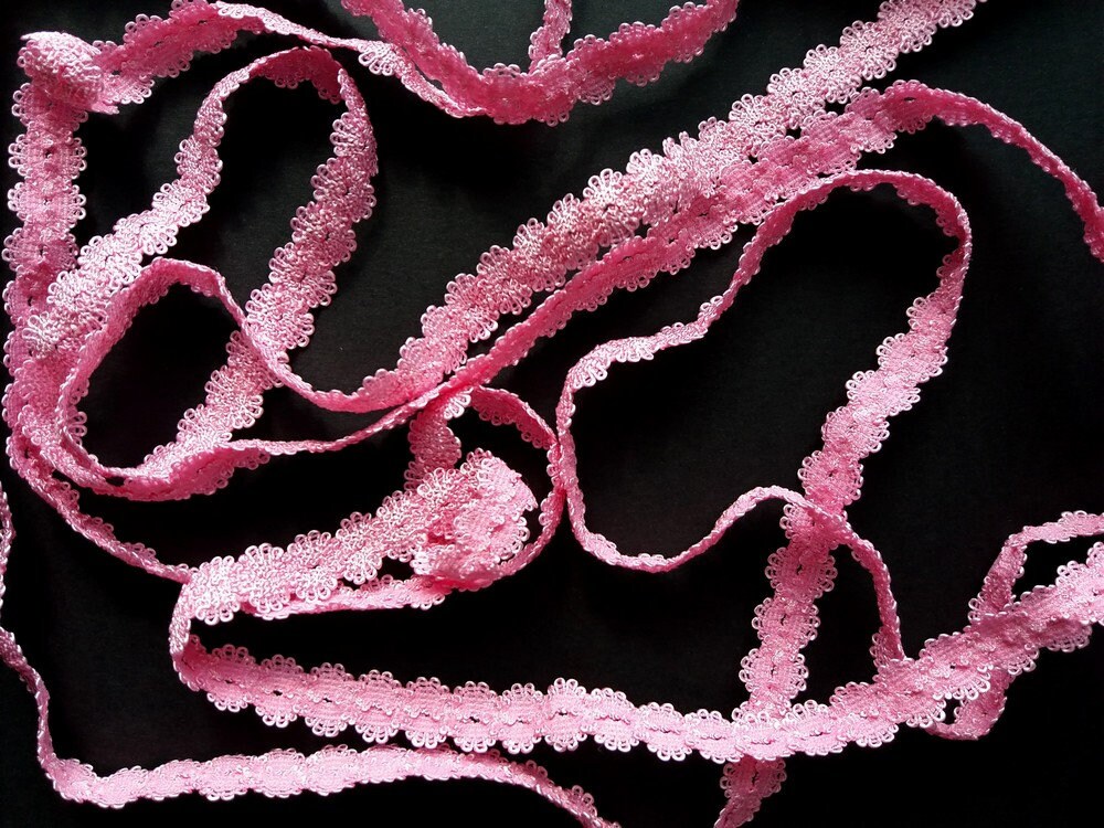 Pink Elastic Ribbon. Floral Bra Lingerie Underwear Embellishment Trim ...