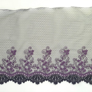 Black non stretch embroidered lace