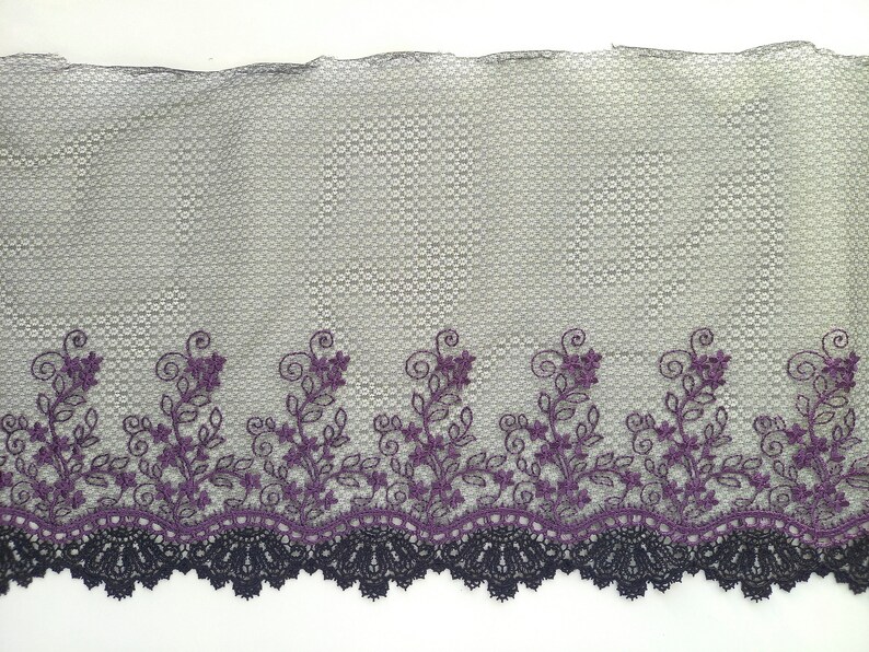 Black non stretch embroidered lace