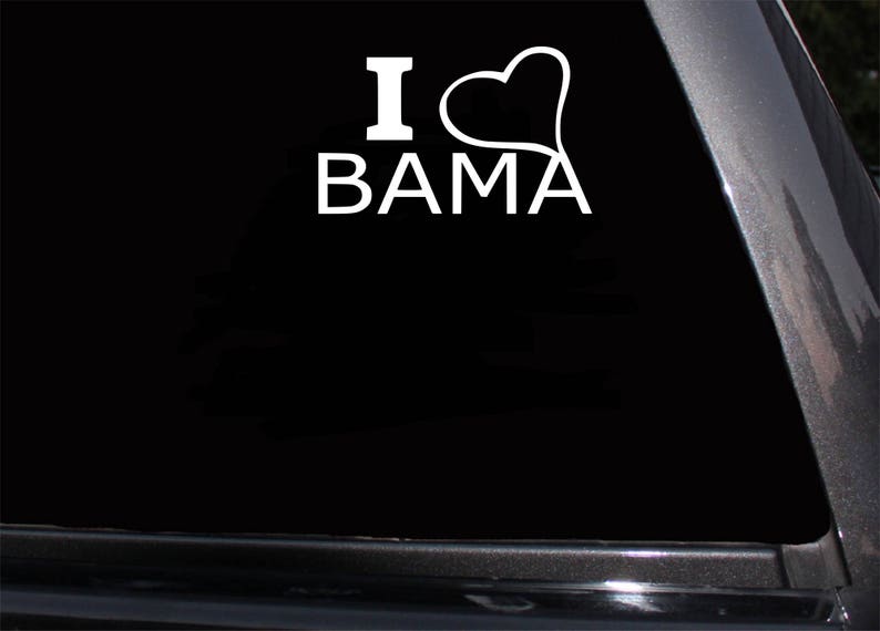 I Love Bama Auto Decal Window Alabama Crimson Tide Ncaa Team Football 5 X 5
