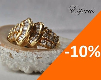 Estate, vintage 18K yellow gold ring with 2,05 cts diamonds - 10% SPRING DISCOUNT