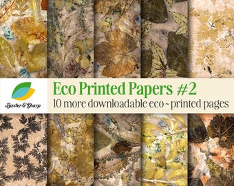 Eco Dyed Nature Prints | Junk Journal Paper (Digital Download)