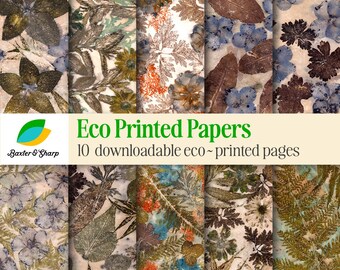 Eco Dyed Nature Prints | Junk Journal Ephemera (Digital Download)
