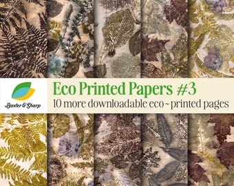Eco Dyed Nature Prints | Junk Journal Paper (Digital Download)