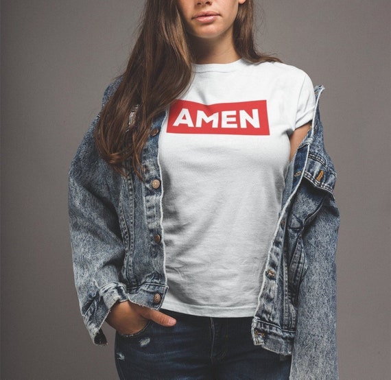 AMEN - Women's White/Red T Shirt
