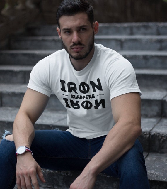 IRON SHARPENS IRON || Fairwear Foundation | Organic 100% Cotton | Christian T Shirt Gifts | Faith Bible Verse Shirts | Jesus Tees | Vegan