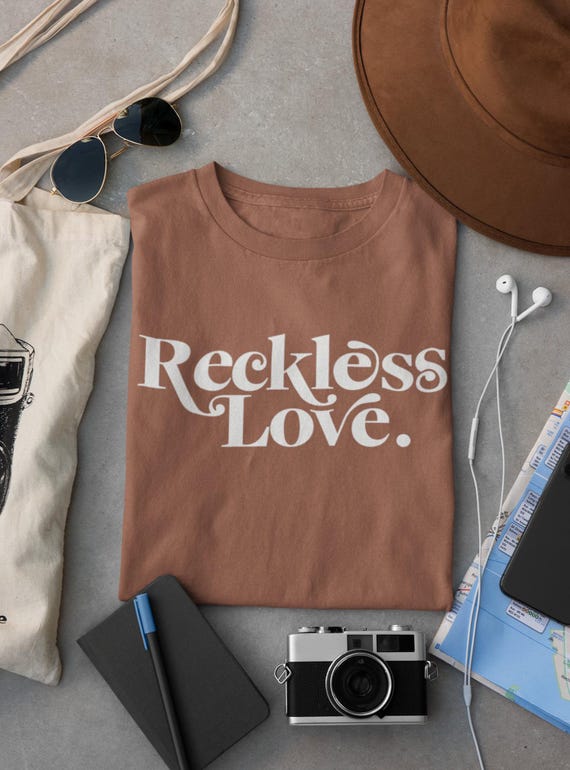 RECKLESS LOVE || Fairwear Foundation | Organic 100% Cotton | Unisex Gospel Faith T-shirt | Womens Scripture Christian Tees | Vegan