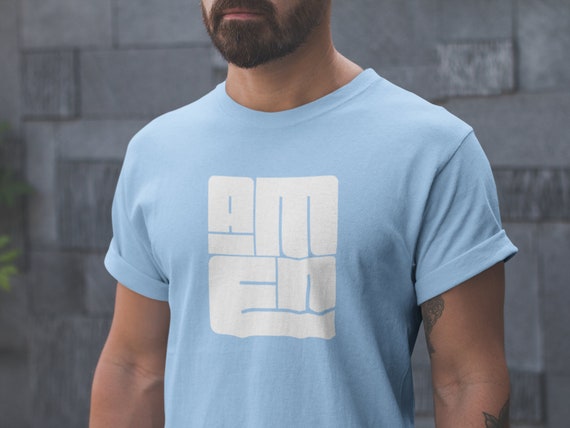 AMEN - Men's Sky Blue/White T Shirt