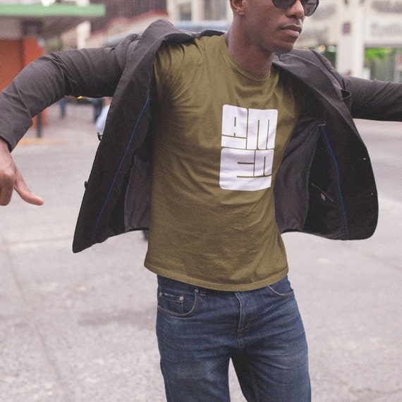 AMEN - Men's Khaki/White T Shirt