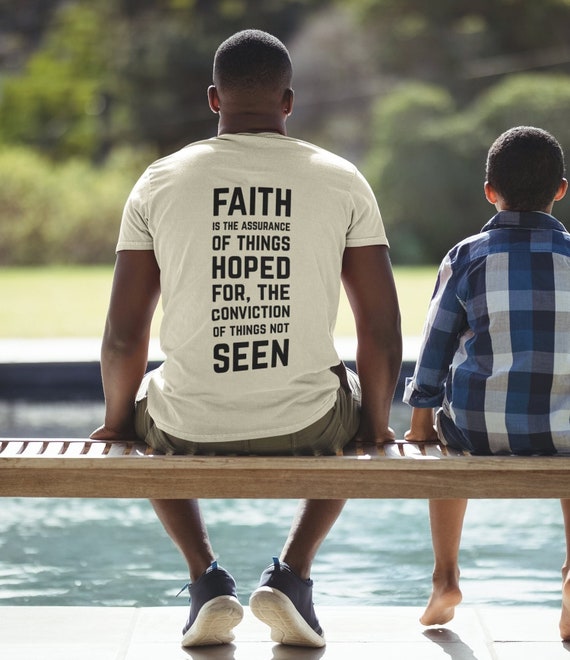 FAITH... || Fairwear Foundation | Organic 100% Cotton | Unisex Mens & Womens Christian Tees | Faith Gift for Her and Him | Vegan