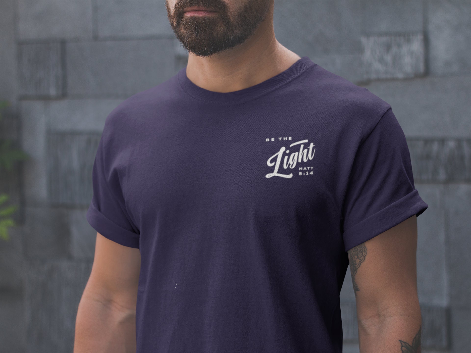 Image of Christian T Shirts, Jesus Tees, Faith T-Shirts, Religious Gifts, Bible Verse Baptism Be The Light Matthew 514, Shirt