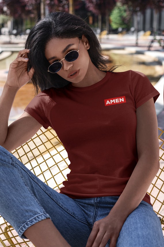 AMEN - Women's White/Red T Shirt