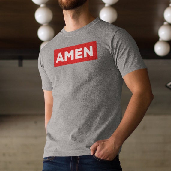 AMEN - Men's Grey/Red T Shirt