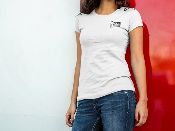 KNOCK - Women's White/Black T Shirt