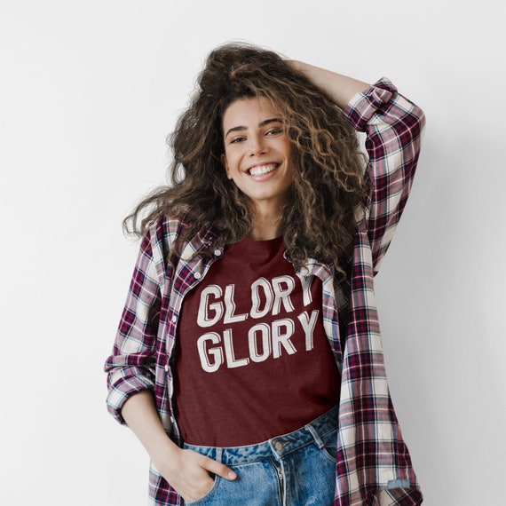 GLORY GLORY || Fairwear Foundation | Organic 100% Cotton | Unisex T-shirt | Womens & Mens Christian Tees | Faith Gift for Her/Him | Vegan