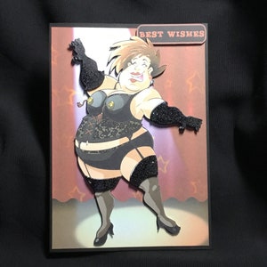 Show Girl, Strip-tease, Decoupage 3D, Personnalisé, Fait main au Royaume-Uni