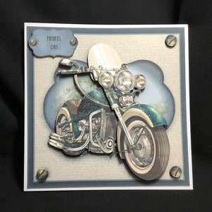 Vintage motorkaart, 3D-decoupage, handgemaakt in het VK