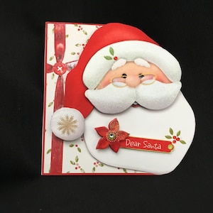 Babbo Natale, cartoline decoupage 3D, realizzate a mano nel Regno Unito
