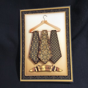 Mans Card, Three Ties, Carte de découpage 3D, Anniversaire spécial, Surtout pour vous, Anniversaire, Fait à la main au Royaume-Uni