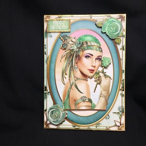 Carte de découpage 3D Glitzy Art Déco, carte de style des années 1920, personnalisée, faite à la main au Royaume-Uni