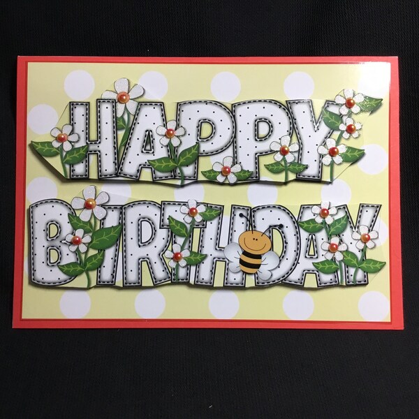 Happy Birthday Card, Decoupage Card,Personalised, Handmade In The UK