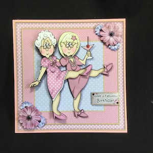 Carte soeur, amie fabuleuse, carte d'anniversaire, découpage 3D rose, personnalisée, faite main au Royaume-Uni