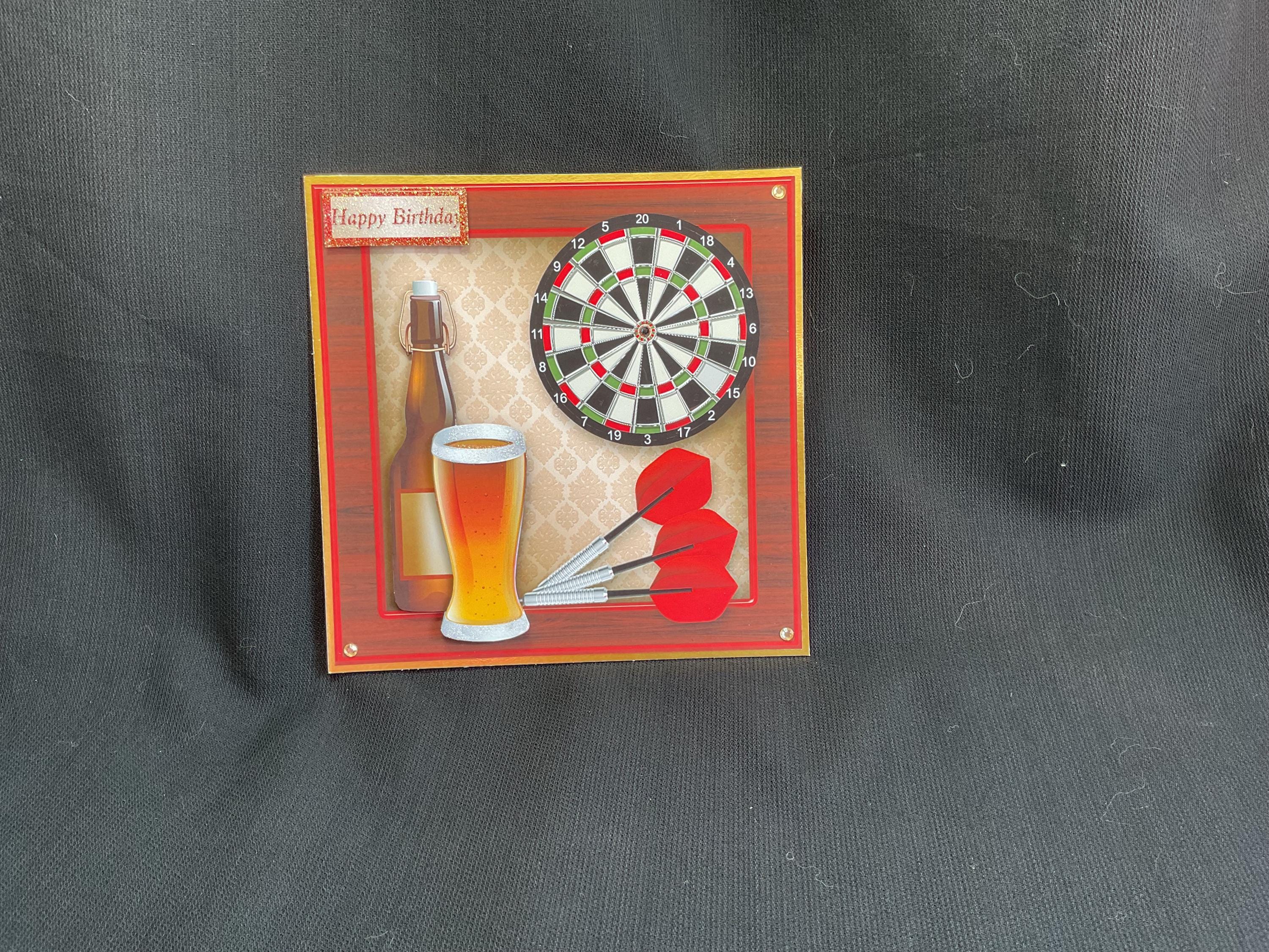 Beer and Darts, Decoupage, Happy Birthday, Fathers Day
