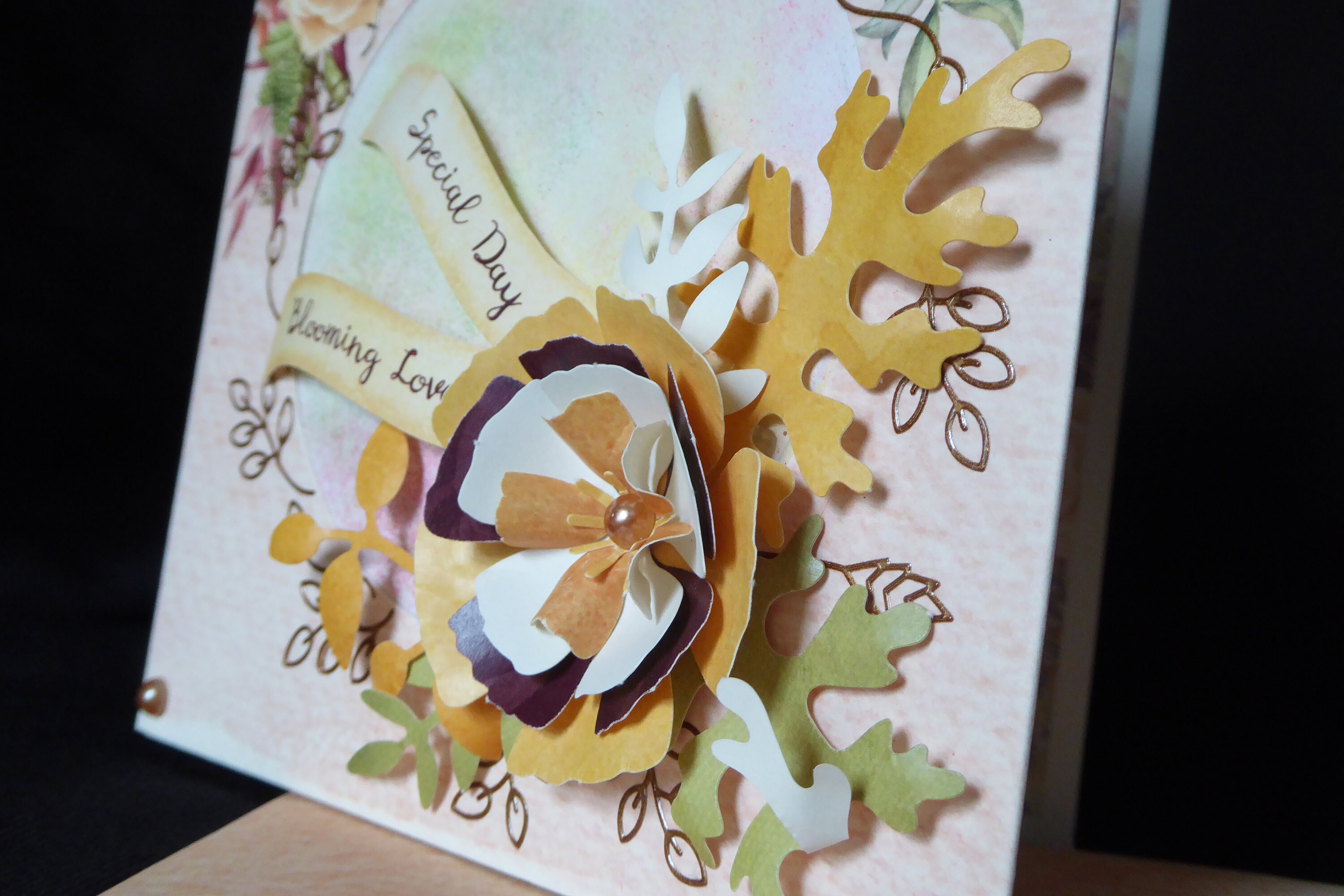 floral greeting card birthday card happy birthday card