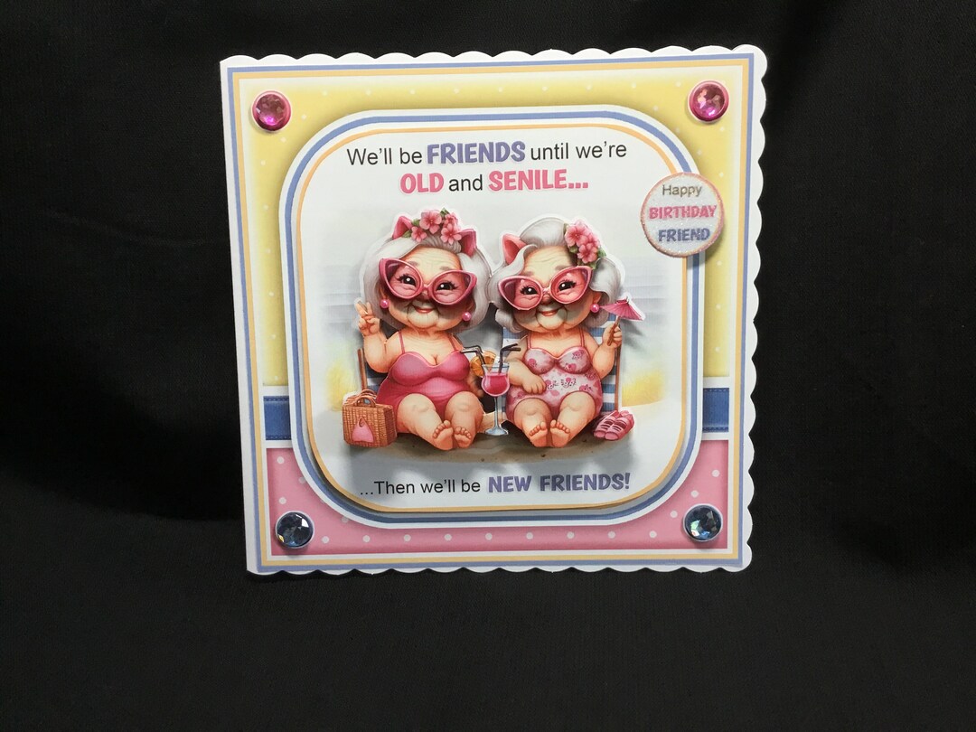 Friend Birthday Card, 3D Decoupage, Personalised, Handmade in the UK - Etsy